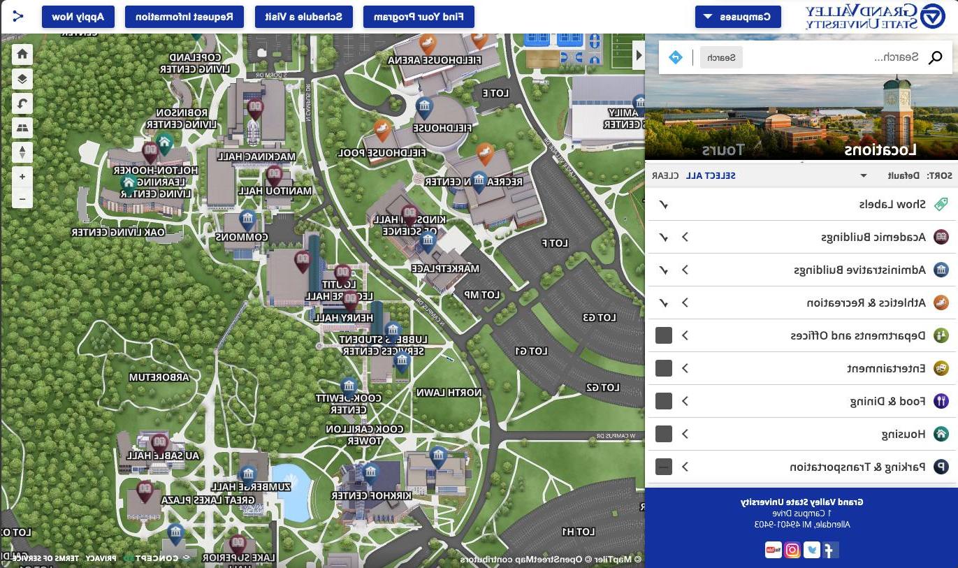 GVSU interactive map.